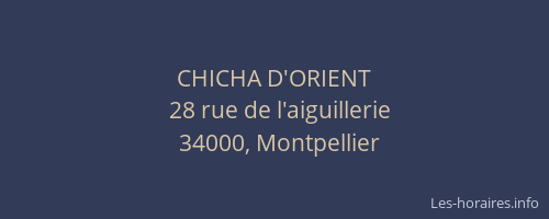 CHICHA D'ORIENT