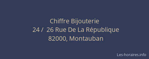 Chiffre Bijouterie