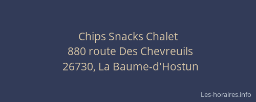 Chips Snacks Chalet