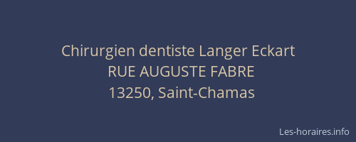 Chirurgien dentiste Langer Eckart