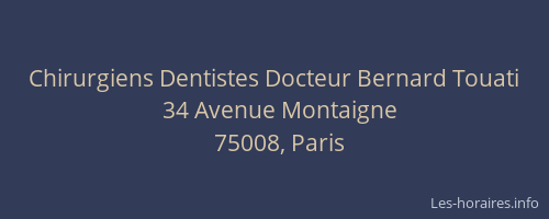 Chirurgiens Dentistes Docteur Bernard Touati