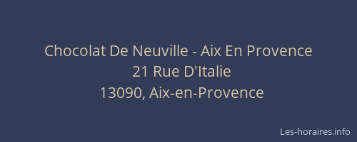 Chocolat De Neuville - Aix En Provence