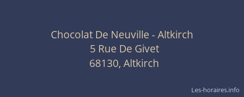 Chocolat De Neuville - Altkirch