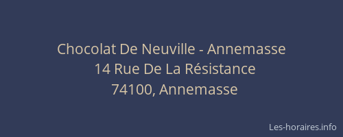 Chocolat De Neuville - Annemasse