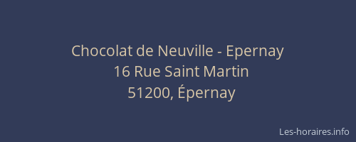 Chocolat de Neuville - Epernay