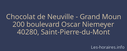 Chocolat de Neuville - Grand Moun