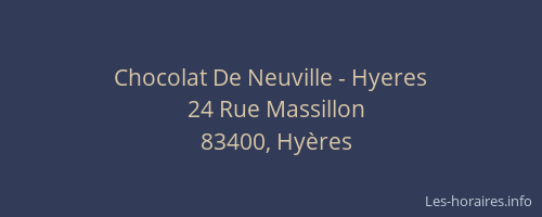 Chocolat De Neuville - Hyeres