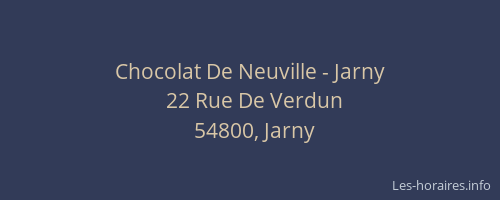 Chocolat De Neuville - Jarny