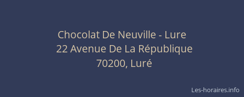 Chocolat De Neuville - Lure