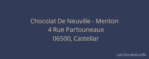 Chocolat De Neuville - Menton