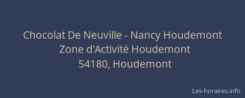 Chocolat De Neuville - Nancy Houdemont