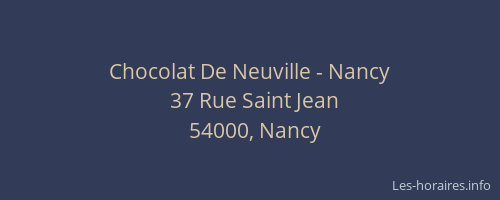Chocolat De Neuville - Nancy