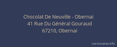 Chocolat De Neuville - Obernai