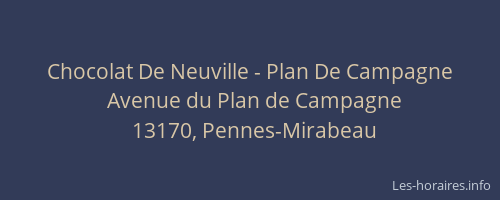 Chocolat De Neuville - Plan De Campagne