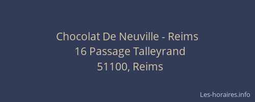 Chocolat De Neuville - Reims