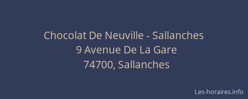 Chocolat De Neuville - Sallanches