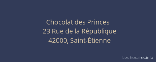 Chocolat des Princes