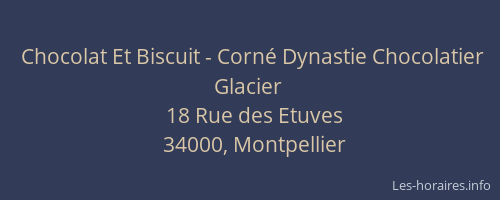 Chocolat Et Biscuit - Corné Dynastie Chocolatier Glacier