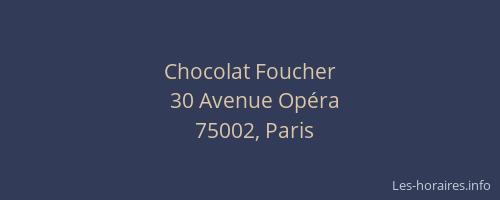 Chocolat Foucher