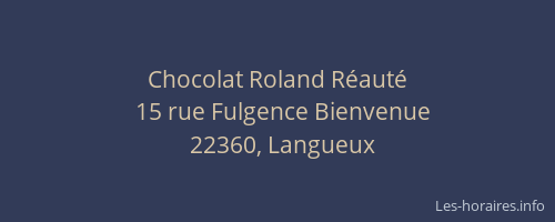 Chocolat Roland Réauté