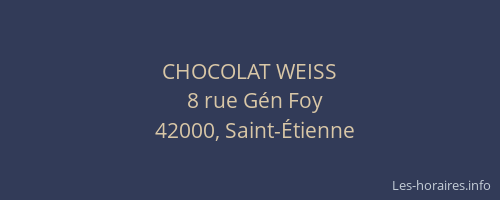 CHOCOLAT WEISS