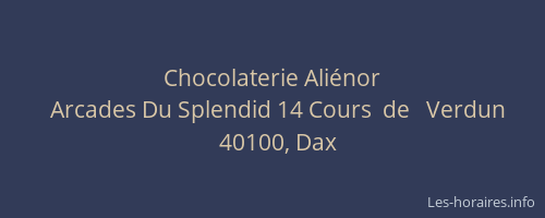 Chocolaterie Aliénor