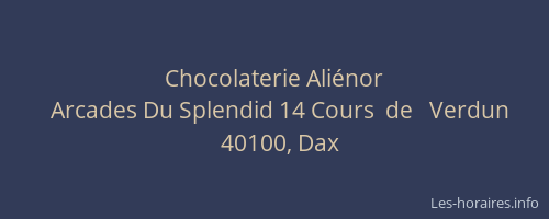 Chocolaterie Ali&eacute;nor