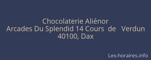 Chocolaterie Aliénor