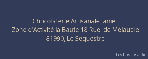Chocolaterie Artisanale Janie