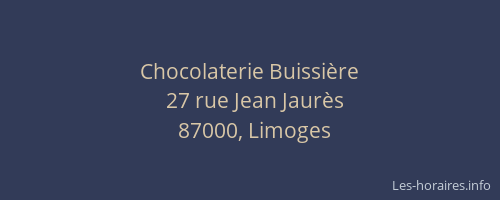 Chocolaterie Buissière