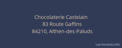 Chocolaterie Castelain