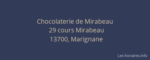 Chocolaterie de Mirabeau