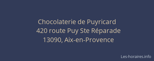 Chocolaterie de Puyricard