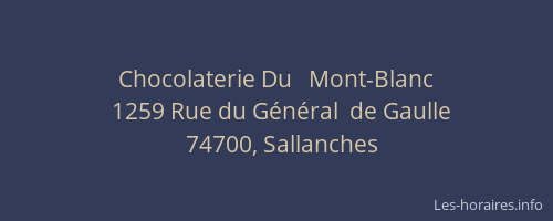 Chocolaterie Du   Mont-Blanc