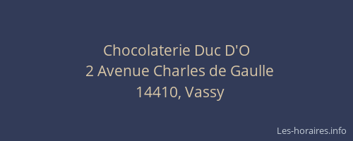 Chocolaterie Duc D'O