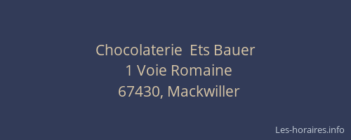 Chocolaterie  Ets Bauer