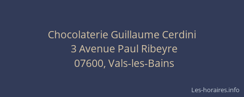 Chocolaterie Guillaume Cerdini