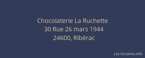 Chocolaterie La Ruchette