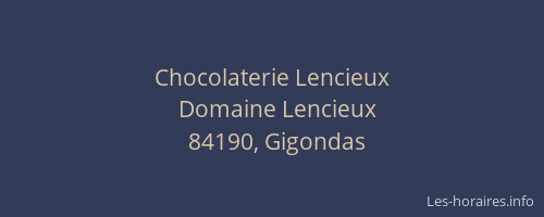 Chocolaterie Lencieux