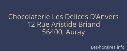 Chocolaterie Les Délices D'Anvers