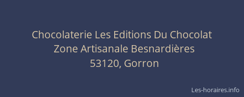 Chocolaterie Les Editions Du Chocolat