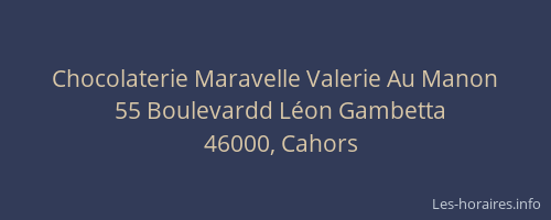 Chocolaterie Maravelle Valerie Au Manon