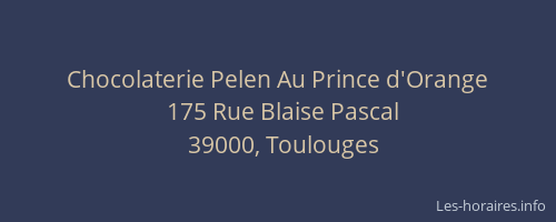 Chocolaterie Pelen Au Prince d'Orange