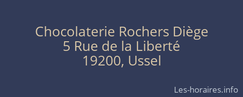Chocolaterie Rochers Diège