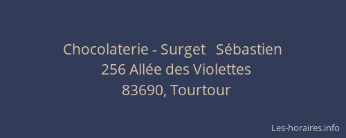 Chocolaterie - Surget   Sébastien