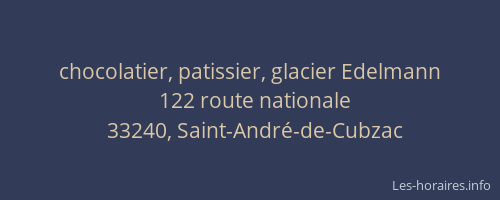 chocolatier, patissier, glacier Edelmann