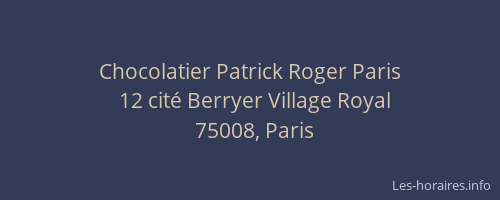 Chocolatier Patrick Roger Paris