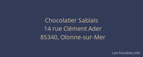 Chocolatier Sablais
