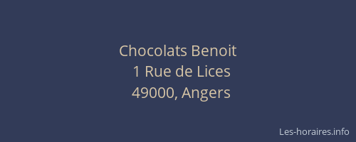 Chocolats Benoit