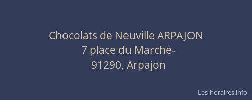 Chocolats de Neuville ARPAJON